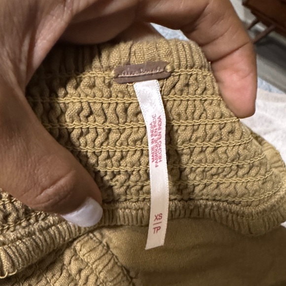 FREE PEOPLE Cross Of Sunlight Mini Dress - Tropical Nut color size XS - Picture 6 of 7